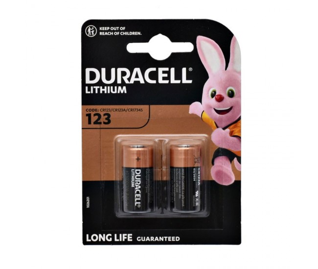 Baterie Duracell Lithium CR123/3V - Blister 2Buc