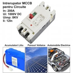 Intrerupator de Circuit Solar MCCB 2P-200A / 1000V DC Intrerupator de Circuit Solar MCCB 2P-200A / 1000V DC