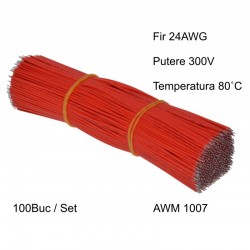 Cablu 15cm Roșu 24AWG, 100Buc Cablu 15cm Roșu 24AWG, 100Buc