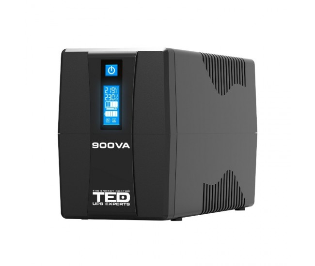 UPS 900VA / 500W LCD Line Interactive AVR 2 schuko USB TED