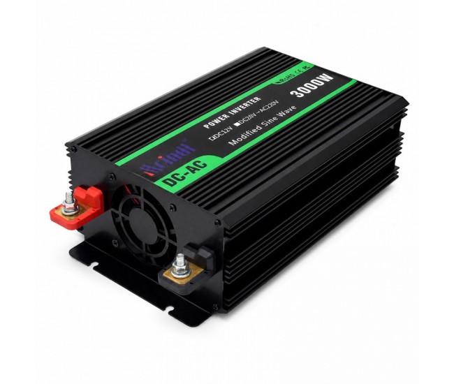 Invertor de Tensiune 3000W, 12V la 220V, Undă Sinusoidală Modificată, USB