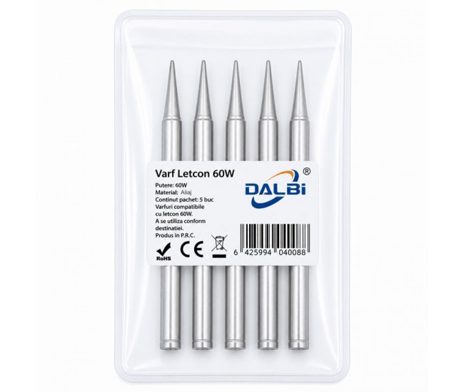 Set 5 Bucati Varfuri pentru Letcon Electric 60W, 5.4mm x 70mm DALBI