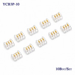Conector pentru Imbinare Banda LED SMD 10mm 3 Pini Strip to Strip Set 10 Buc DALBI YCB3P-10