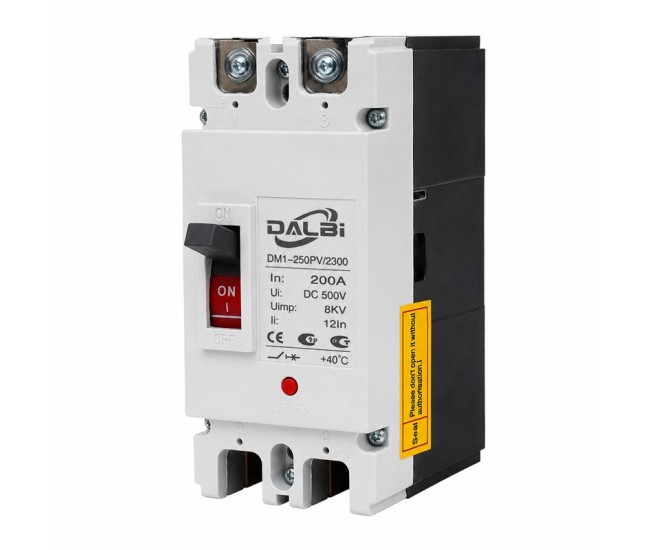 Intrerupator MCCB DC 2P 200A 500V pentru Panouri Fotovoltaice DALBI