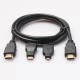 Kit Cablu HDMI + Mini +Micro /1,5m