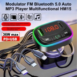 Modulator FM Auto cu Bluetooth 5.0 / MP3 Player Multifunctional HM15 Modulator FM Auto cu Bluetooth 5.0 / MP3 Player Multifunctional HM15