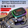 Modulator FM Auto cu Bluetooth 5.0 / MP3 Player Multifunctional HM15