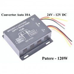 Convertor Auto de Tensiune 24V-12V DC/10A Convertor Auto de Tensiune 24V-12V DC/10A