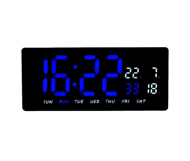 Ceas cu Led Albastru-Alb JH-3604 / Alarma, Calendar, Temperatura