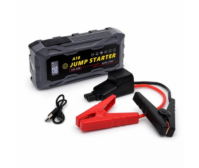 Robot Pornire Auto 12V 37000mWh 2500mAh Power Bank si Lanterna A18 DALBI