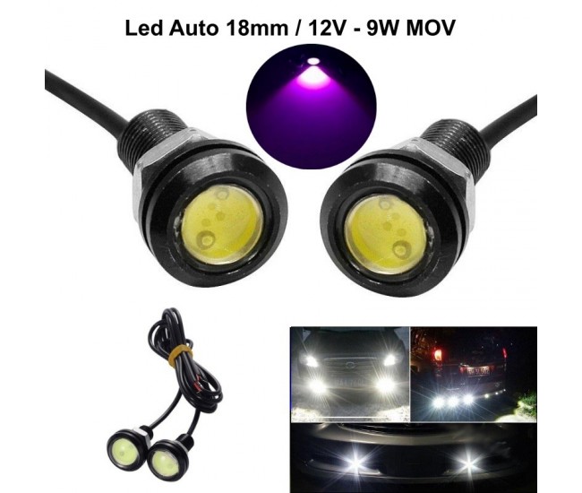 Led Auto 18mm / 12V-9W / MOV, 2 Buc/Set