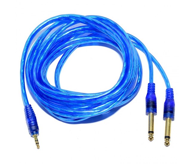 Cablu Jack 3,5 Tata Stereo-2 Jack 6,3 Tata Mono, Siliconat/5m, Profesional
