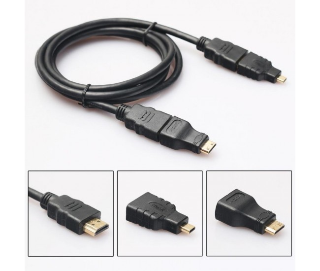 Kit Cablu HDMI + Mini +Micro /1,5m
