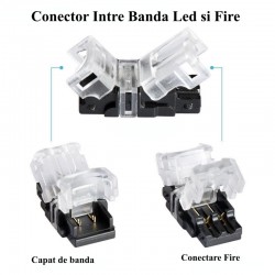 Conector Banda Led 8mm 2 Pini - 2 Fire Conector Banda Led 8mm 2 Pini - 2 Fire