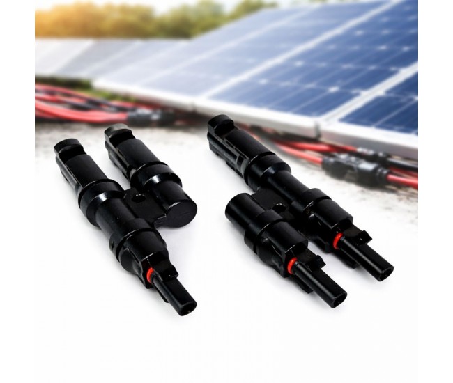 Set 2 Conectori Solari MC4 Tip Y, Adaptor Ramificare Panouri Fotovoltaice, 1000V, 1 Tata la 2 Mama