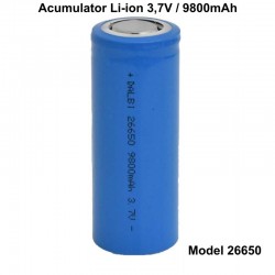 Acumulator Tip 26650 Li-ion 3,7V / 9800mAh - Albastru Acumulator Tip 26650 Li-ion 3,7V / 9800mAh - Albastru