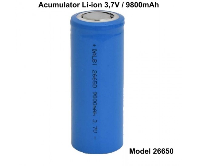 Acumulator Tip 26650 Li-ion 3,7V / 9800mAh - Albastru