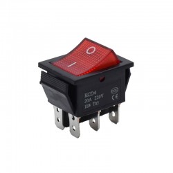 Intrerupator IRS Lat 20A Led Rosu 6P ON/OF KCD4 Intrerupator IRS Lat 20A Led Rosu 6P ON/OF KCD4