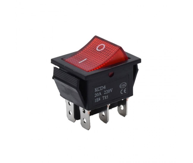 Intrerupator IRS Lat 20A Led Rosu 6P ON/OF KCD4