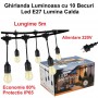 Ghirlanda Luminoasa 5 metri cu 10 Becuri Led E27 Lumina Calda, Alimentare 220V