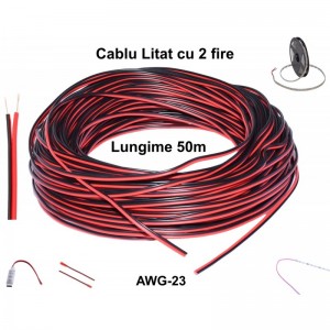 Cablu Alimentare Led RGB 2 Fire, 50m/Rola