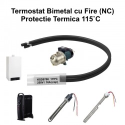 Termostat Temperatura 115˚C cu Fire, Bimetal KSD9700 NC, 250/16A - DALBI