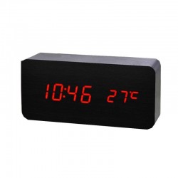 Ceas 1299 Lemn Negru si Led Rosu, 15x7x4cm Ceas 1299 Lemn Negru si Led Rosu, 15x7x4cm