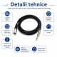 Cablu Audio XLR Tata la Jack 6.3mm Stereo Profesional 15m DALBI