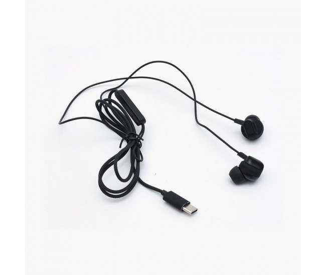 Casti USB-C cu Microfon, In-Ear, Negre CY-C24