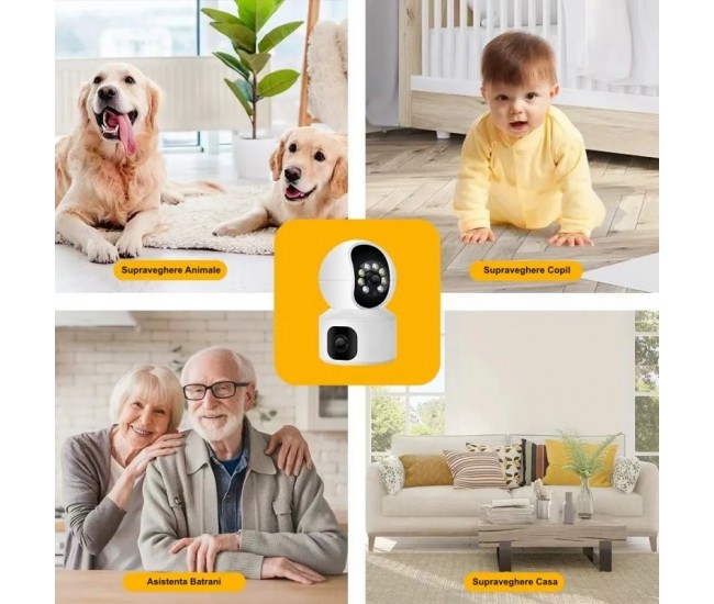 Camera de Supraveghere cu Lentila Dubla 4MP, Zoom, IP si PTZ / V380