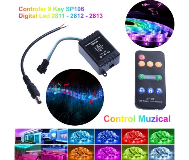 Controler Led Music Pixel SP106E/2811-2812