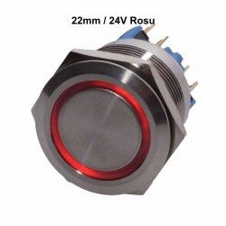 Push Buton 22mm/24V Lumina Rosu Push Buton 22mm/24V Lumina Rosu