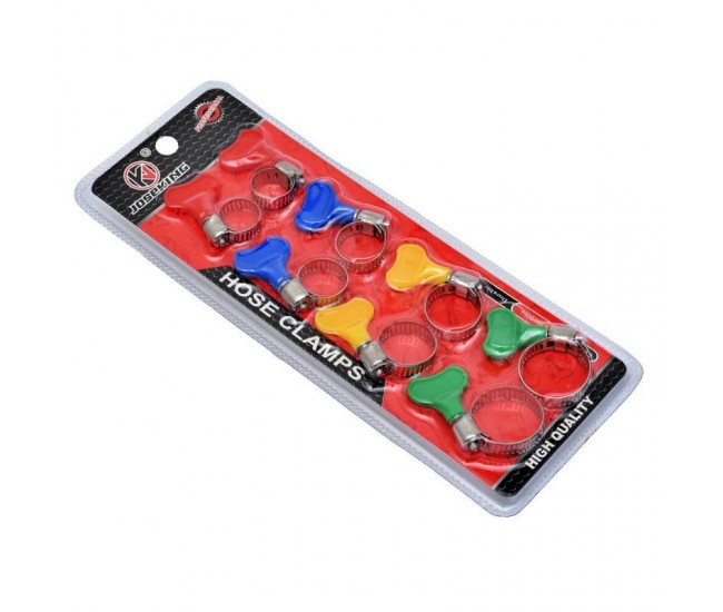 Set 8 Coliere din Inox cu Strangere Rapida tip Fluture pentru Furtun