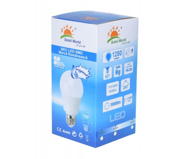 Bec Led 15W/7000K cu E27