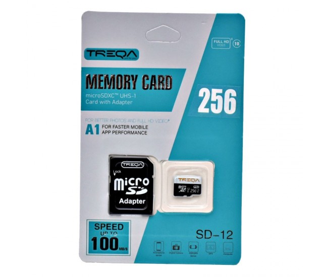 Card Micro SDXC 256GB, Memorie PRO Full HD Video, Performanta UHS A1, SPEED UP TO 100MB/S