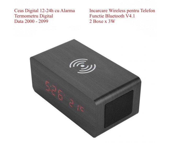 Ceas 1299-WL Incarcare Wireless si Bluetooth V4.1