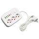 Prelungitor Multifunctional 3 prize - 2m cu 4 x USB 2,1A - PD si Intrerupator