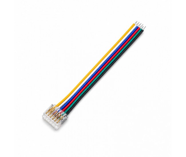 Conector Banda LED SMD RGB+CCT 12mm 6 Pini cu Cablu 10cm Set 10 Buc YCA6P-12-1 DALBI