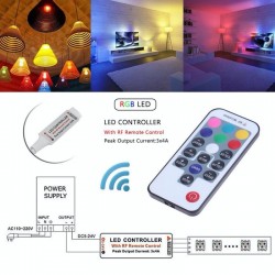 Mini Controler RF Wireless 17 Taste, Banda RGB 4 Fire Mini Controler RF Wireless 17 Taste, Banda RGB 4 Fire