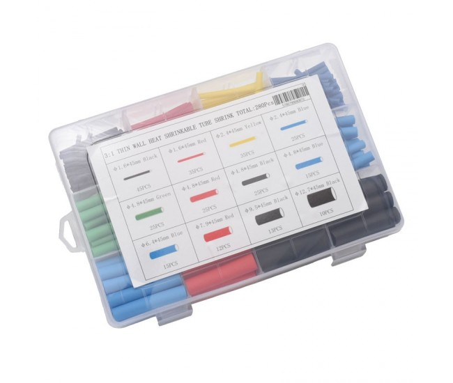 Tub Termocontractabil 3:1 Waterproof cu Silicon, 280buc / Set