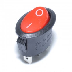 Buton Oval Rosu 24x13x30/6A-250V Buton Oval Rosu 24x13x30/6A-250V