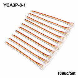 Conector Banda LED SMD Monocolor 8mm 3 Pini cu Cablu 10cm Set 10 Buc YCA3P-8-1 DALBI