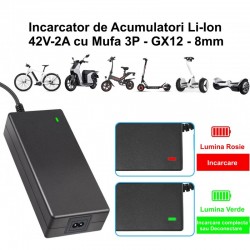 Incarcator Li-ion 42V-2A cu Mufa GX12 - 3P / 8mm Incarcator Li-ion 42V-2A cu Mufa GX12 - 3P / 8mm