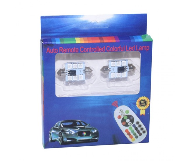 Led RGB Auto 39 mm cu Telecomanda