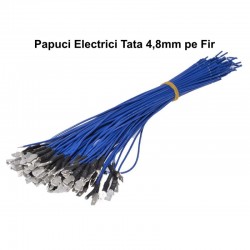 Papuc Electric 4,8mm Tata cu Fir 100buc/set Papuc Electric 4,8mm Tata cu Fir 100buc/set