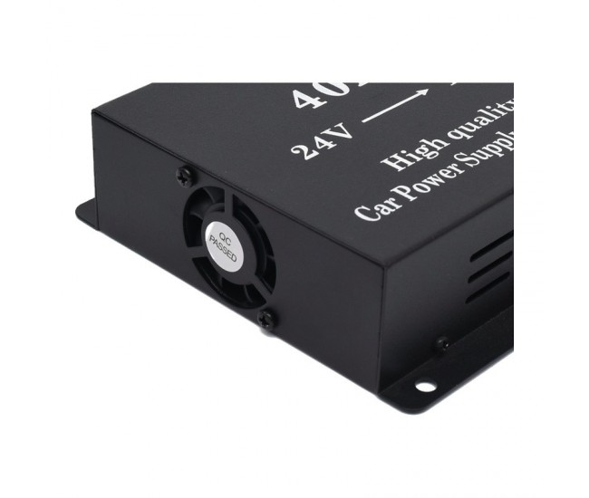 Convertor Auto de Tensiune 24V la 12V, 40A, DC-DC, cu Ventilator DALBI