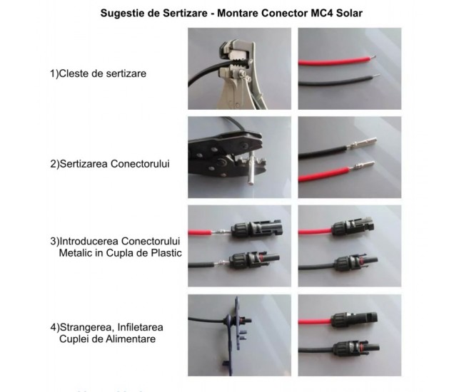 Conector MC4 de Sistem Solar Fotovoltaic-Kit 10 Set F/M