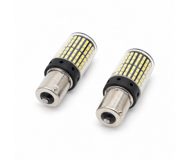 Set 2 Becuri Auto LED 1156 pentru Marsarier, Albe, 12V, Soclu BA15D