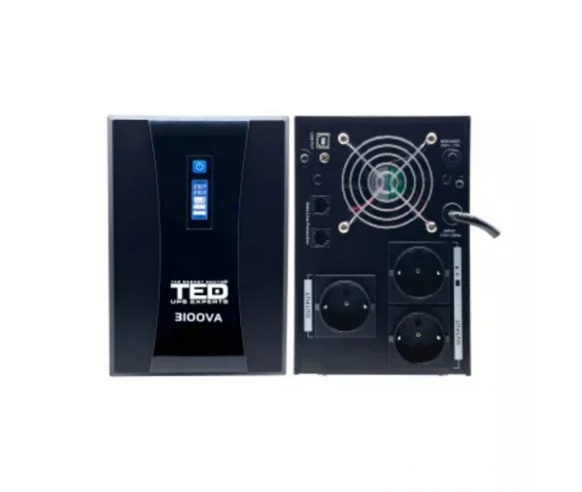 UPS 3100VA / 1800W LCD Line Interactive AVR 3 schuko USB TED