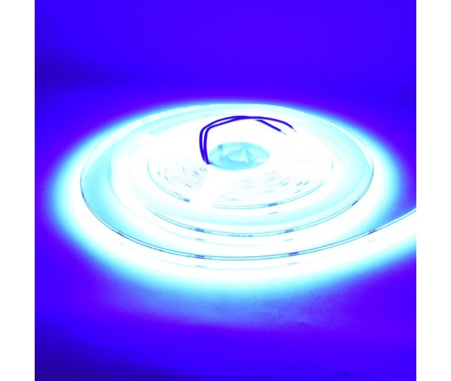 Banda Cob Led 24V - 8mm / 320led/ml - 11W/ml, Albastru - Interior IP20 - 5m/rol